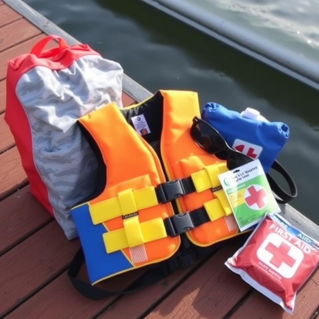 Child-sized life vest and other fishing safety equipment
