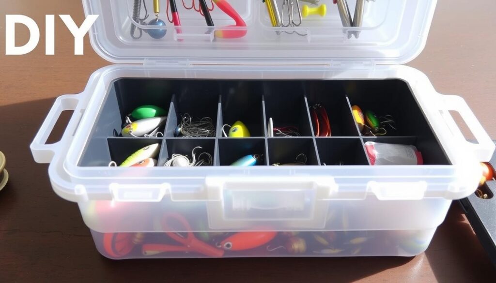 DIY tackle box made from repurposed containers