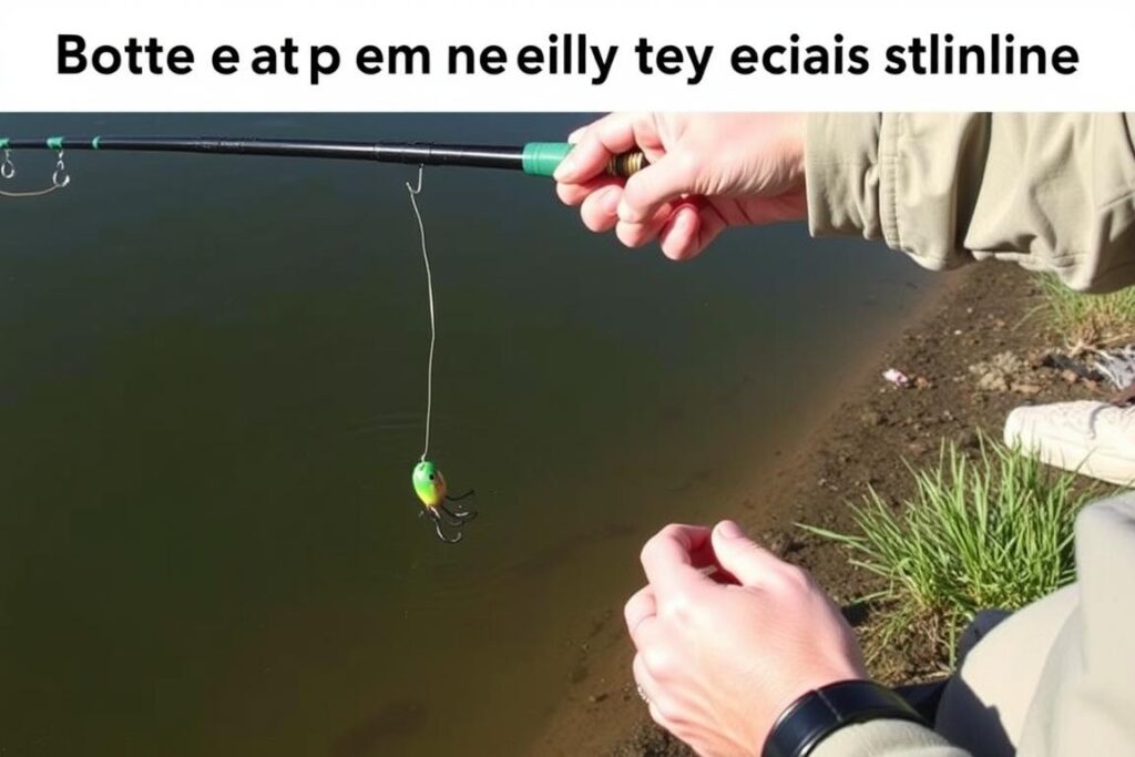 Person demonstrating how to properly retrieve a bottle cap lure